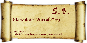 Strauber Versény névjegykártya